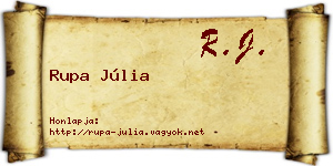 Rupa Júlia névjegykártya
