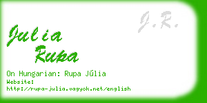 julia rupa business card